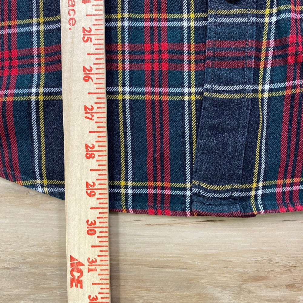 J.Crew Flannel Shirt Mens Large Slim Heritage Plaid Cotton Gray Red Classic Top - Picture 6 of 9